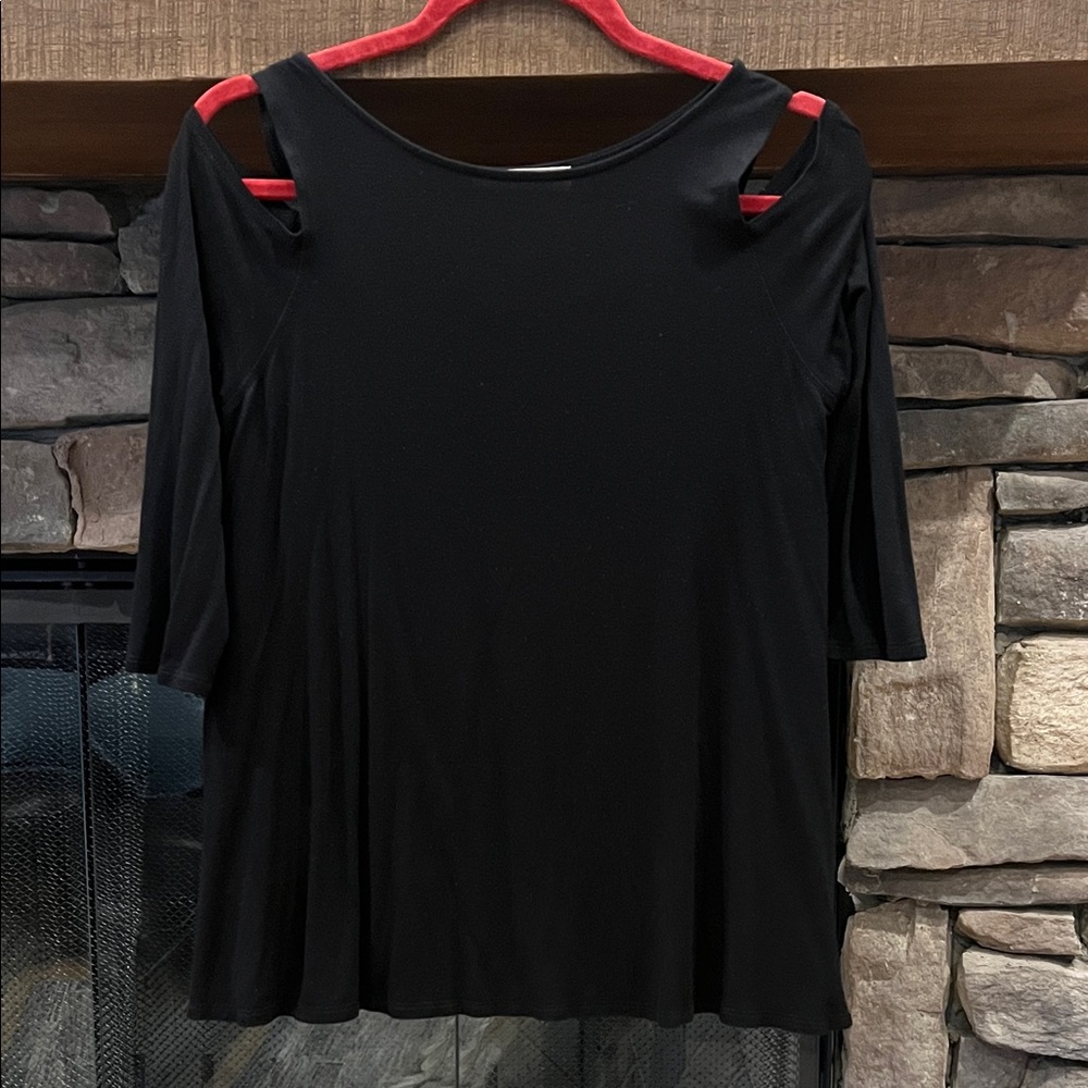 🌷3 Tops for $18 - Philosophy Black Cold-Shoulder Short Sleeve Top, Sz. S